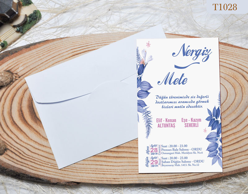 Klasik Beyaz Zarflı Davetiye TK1028