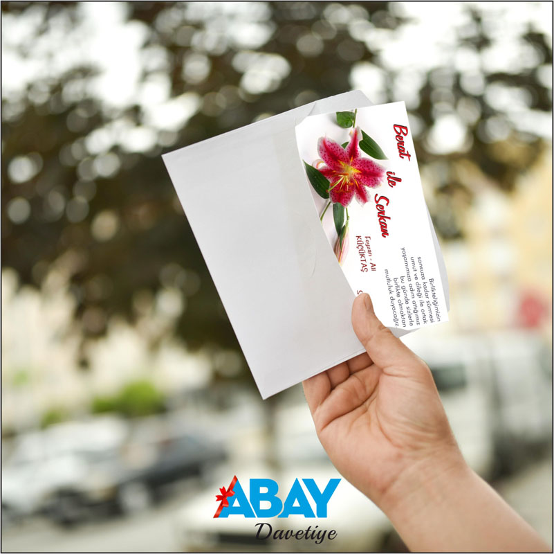 Klasik Beyaz Zarflı Davetiye TK1054