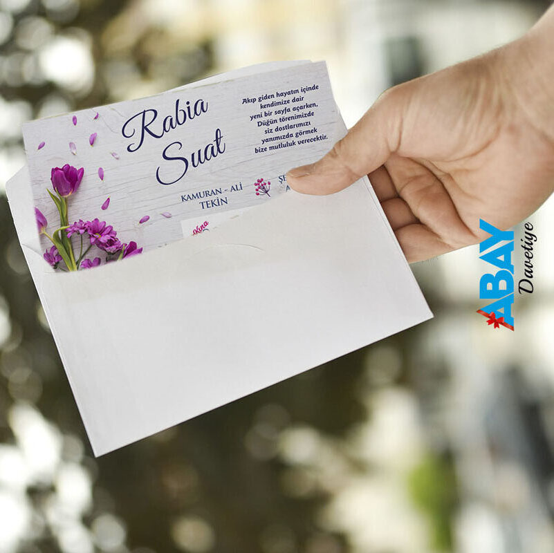 Klasik Beyaz Zarflı Davetiye TK1083