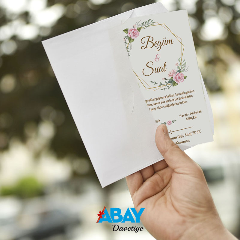 Klasik Beyaz Zarflı Davetiye TK1096