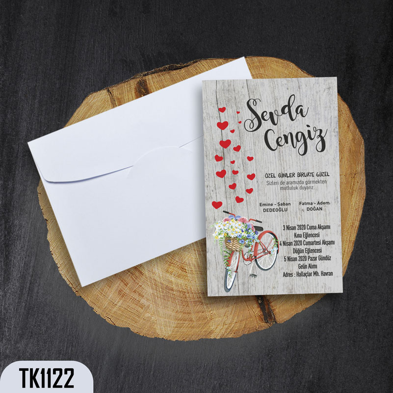 Klasik Beyaz Zarflı Davetiye TK1122