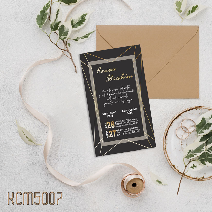 Çaycuma Zarflı Davetiye KCM5007
