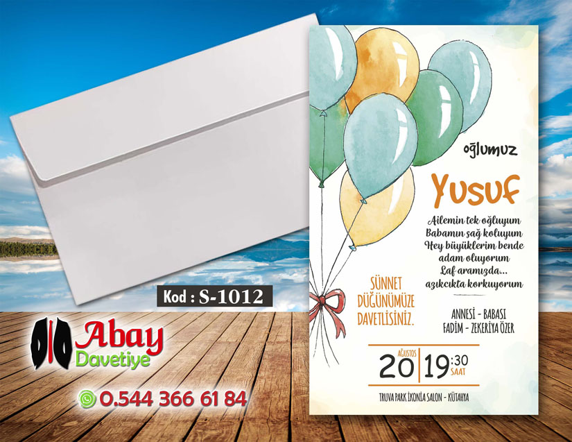 Klasik Zarflı Sünnet Davetiye TKS1012
