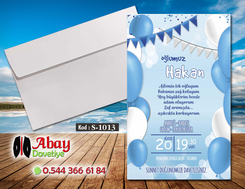Klasik Zarflı Sünnet Davetiye TKS1013