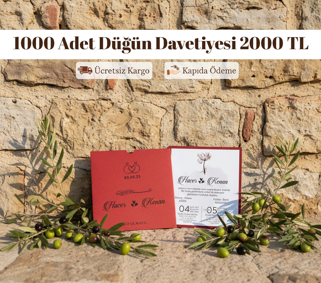 Kare Kraft Zarflı Renkli Davetiye KRKM102