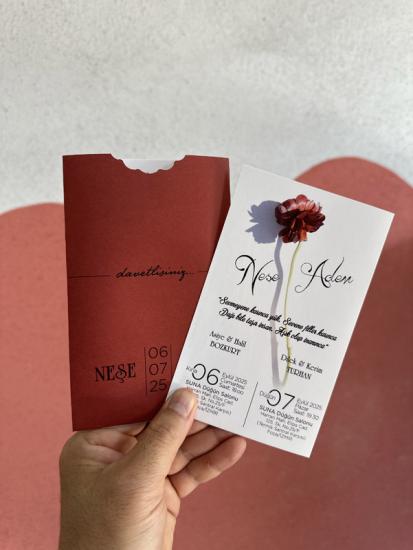 Dik Kraft Zarflı Renkli Davetiye DK603