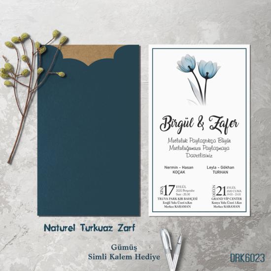 Dik Kraft Zarflı Renkli Davetiye DRK6023