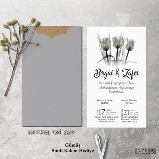 Dik Kraft Zarflı Renkli Davetiye DRK6024