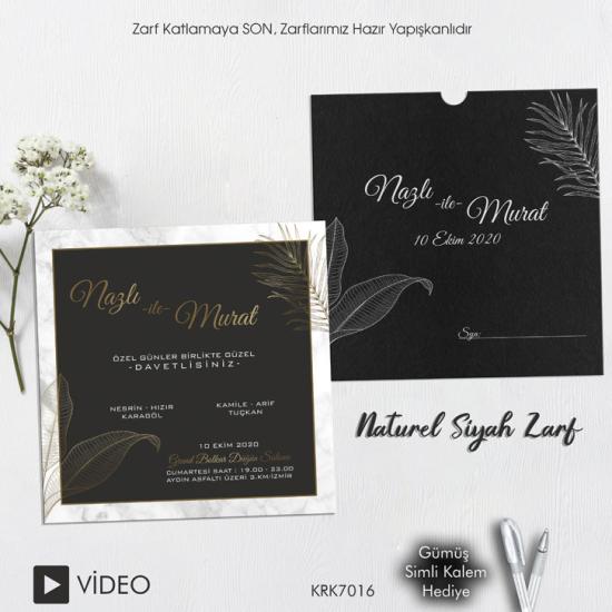 Kare Kraft Zarflı Renkli Davetiye KRK7016