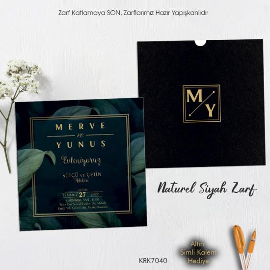 Kare Kraft Zarflı Renkli Davetiye KRK7040