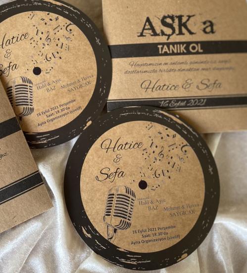 Kare Kraft Zarflı Renkli Davetiye DS7019