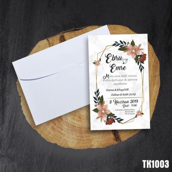 Klasik Beyaz Zarflı Davetiye TK1003