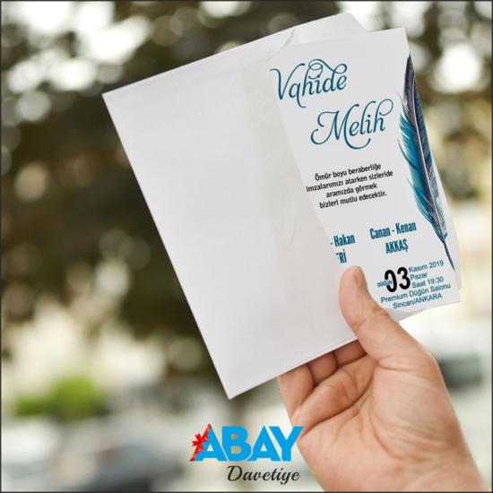 Klasik Beyaz Zarflı Davetiye TK1012