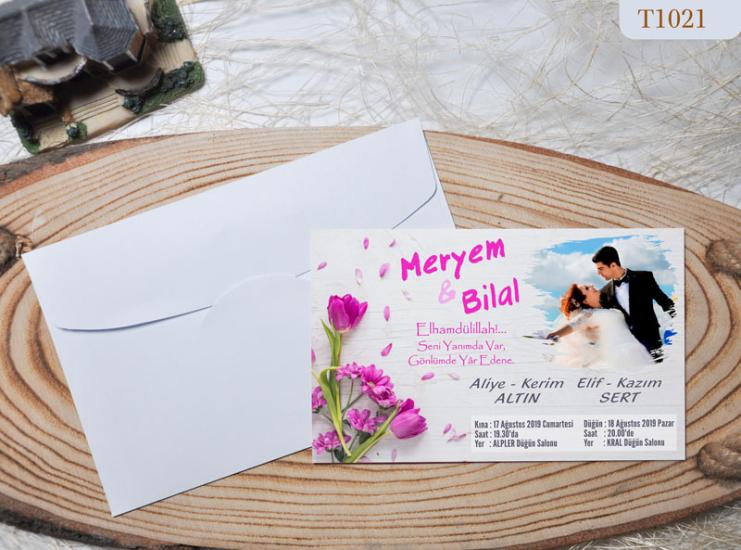Klasik Beyaz Zarflı Davetiye TK1021