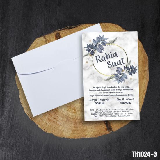 Klasik Beyaz Zarflı Davetiye TK1024