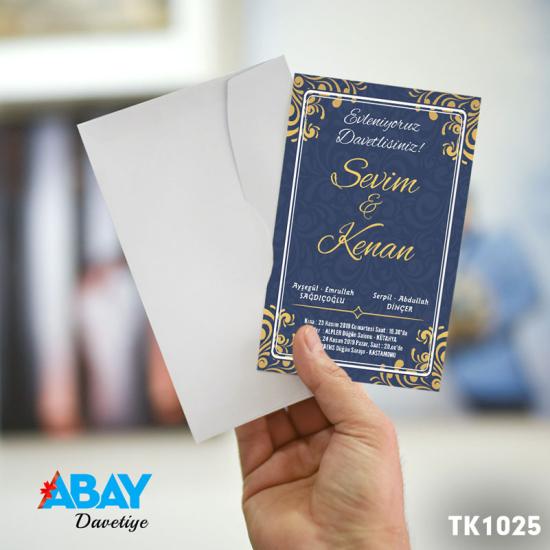 Klasik Beyaz Zarflı Davetiye TK1026