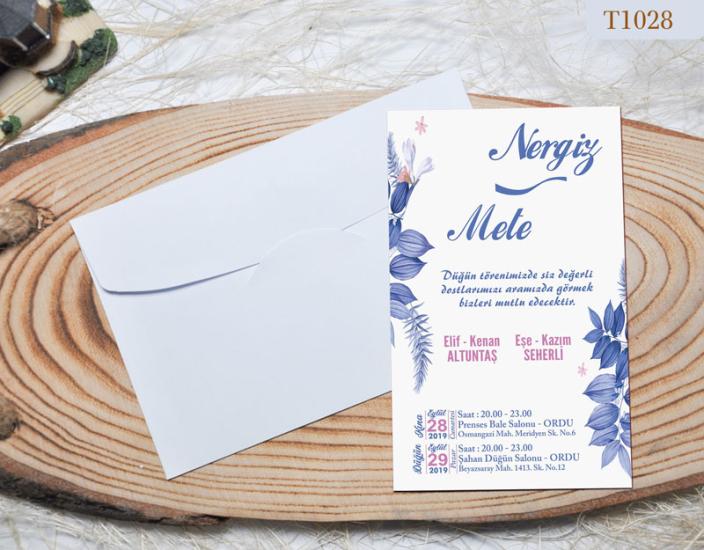 Klasik Beyaz Zarflı Davetiye TK1028