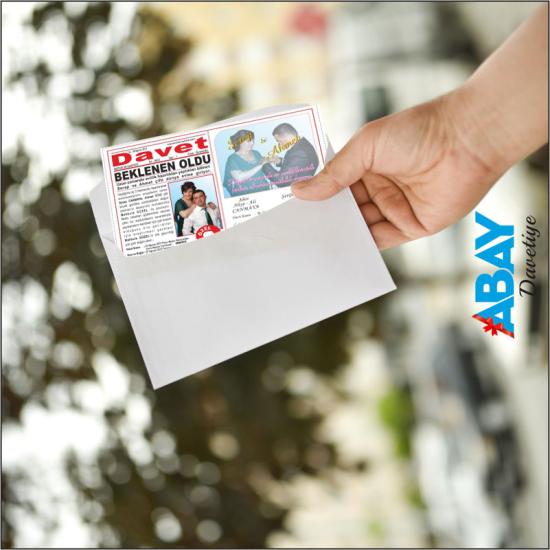 Klasik Beyaz Zarflı Davetiye TK1053