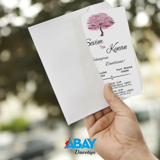 Klasik Beyaz Zarflı Davetiye TK1081