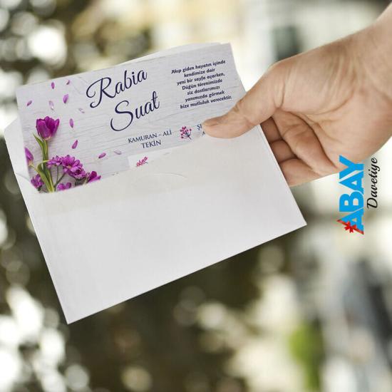 Klasik Beyaz Zarflı Davetiye TK1083