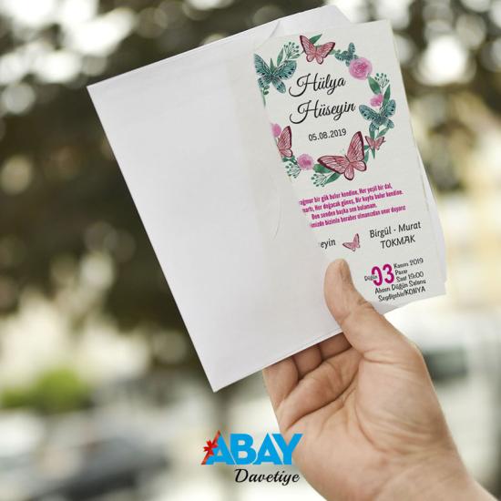 Klasik Beyaz Zarflı Davetiye TK1085