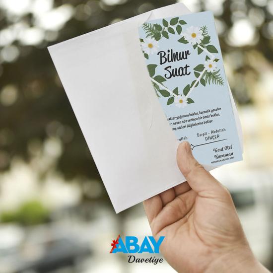 Klasik Beyaz Zarflı Davetiye TK1086