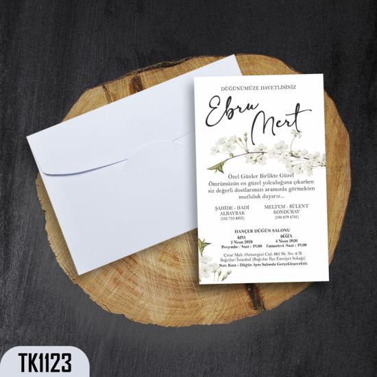 Klasik Beyaz Zarflı Davetiye TK1123