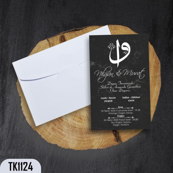 Klasik Beyaz Zarflı Davetiye TK1124