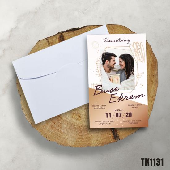 Klasik Beyaz Zarflı Davetiye TK1131