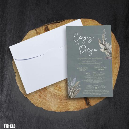 Klasik Beyaz Zarflı Davetiye TK1133
