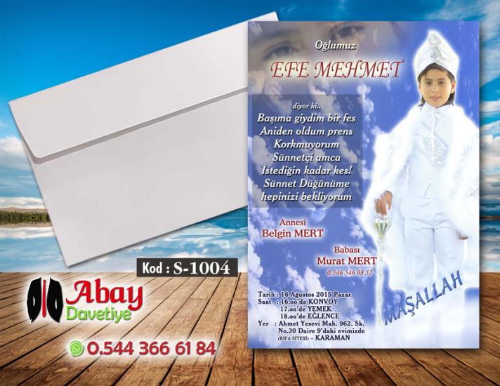 Klasik Zarflı Sünnet Davetiye TKS1004