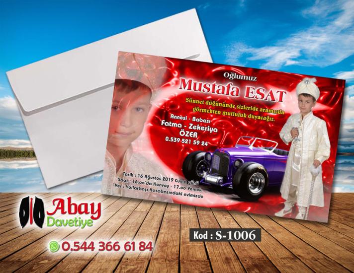 Klasik Zarflı Sünnet Davetiye TKS1006