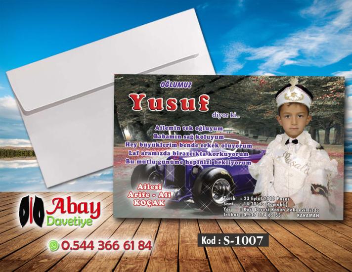 Klasik Zarflı Sünnet Davetiye TKS1007