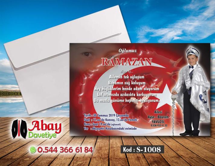 Klasik Zarflı Sünnet Davetiye TKS1008