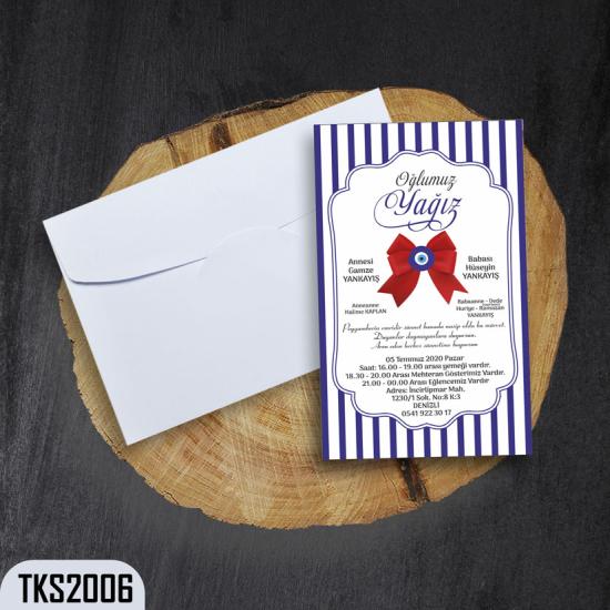 Klasik Zarflı Sünnet Davetiye TKS2006