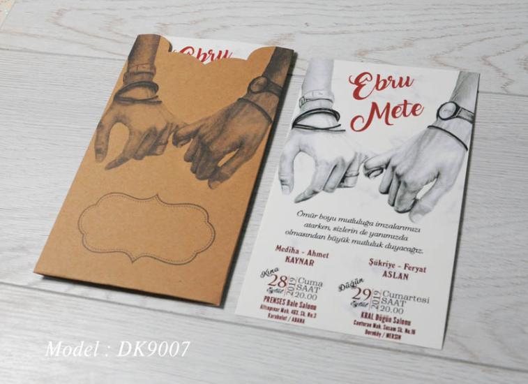 Dik Kraft Zarflı Renkli Davetiye DK9077