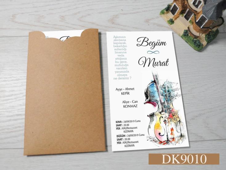 Dik Kraft Zarflı Renkli Davetiye DK9010