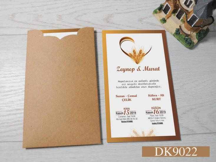Dik Kraft Zarflı Renkli Davetiye DK9022