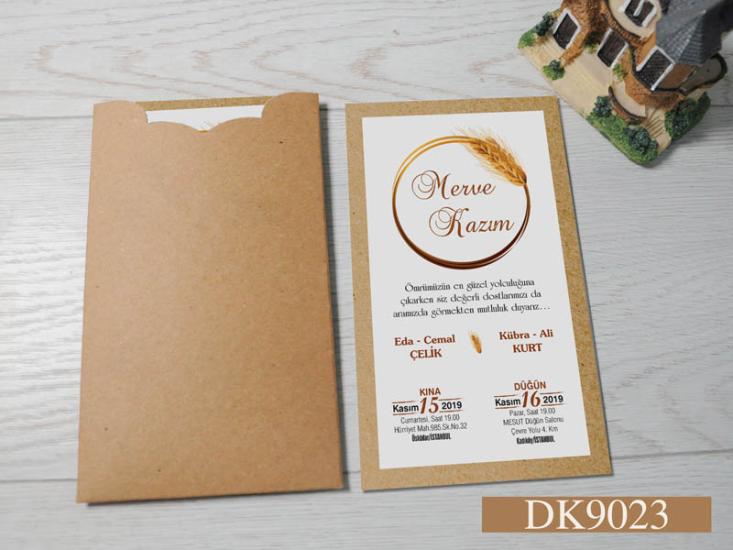 Dik Kraft Zarflı Renkli Davetiye DK9023