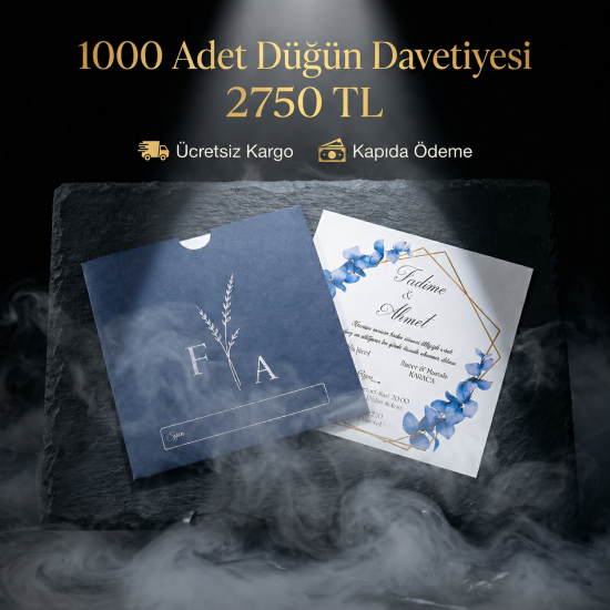 Kare Kraft Zarflı Renkli Davetiye KRKM100