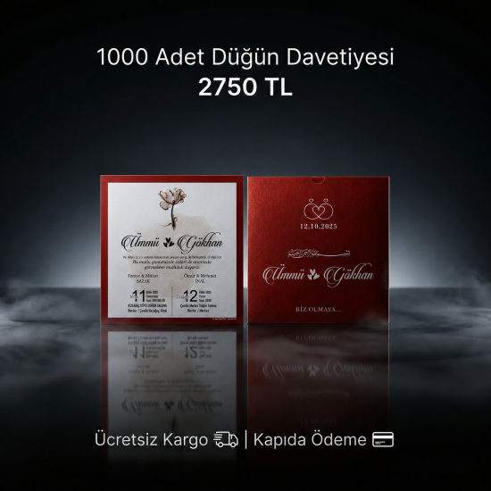 Kare Kraft Zarflı Renkli Davetiye KRKM109